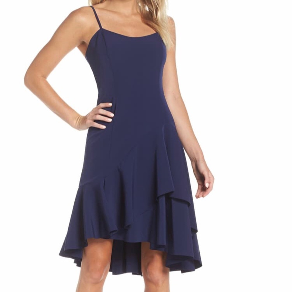 Vince Camuto High/Low Ruffle Hem Dress